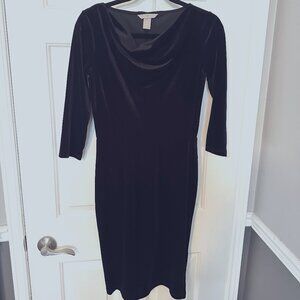 H&M Cowl Neck Velvet Midi Dress Size S